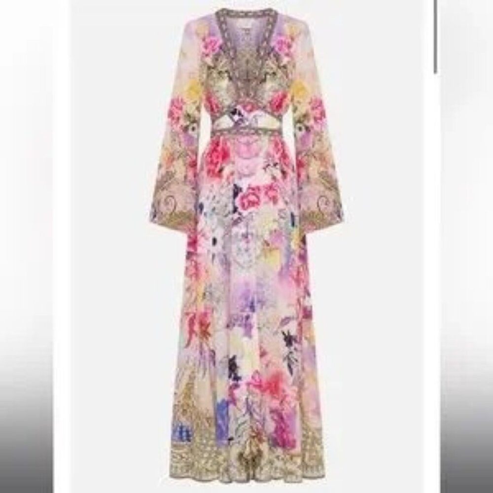 CAMILLA KIMONO SLEEVE DRESS WITH SHIRRING DETAIL - SONIC SYMPHONIES